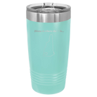 Laser etched teal 20 oz vacuum insulated tumbler with 'New Hampshire Heart' design