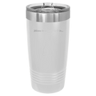 Laser etched white 20 oz vacuum insulated tumbler with 'New Hampshire Heart' design