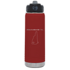 Laser etched maroon 20 oz vacuum insulated water bottle with 'New Hampshire Heart' design