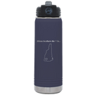 Laser etched navy 20 oz vacuum insulated water bottle with 'New Hampshire Heart' design