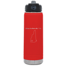 Laser etched red 20 oz vacuum insulated water bottle with 'New Hampshire Heart' design