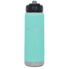 Laser etched teal 20 oz vacuum insulated water bottle with 'New Hampshire Heart' design