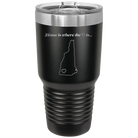 Laser etched black 30 oz vacuum insulated tumbler with 'New Hampshire Heart' design