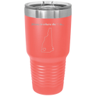 Laser etched coral 30 oz vacuum insulated tumbler with 'New Hampshire Heart' design