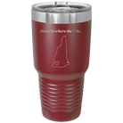 Laser etched maroon 30 oz vacuum insulated tumbler with 'New Hampshire Heart' design
