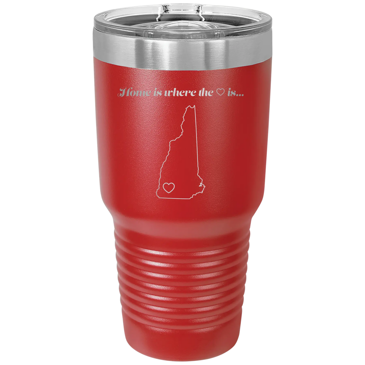 Personalized New Hampshire Heart 30 oz Tumbler Red Iconic Imprint