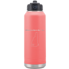 Laser etched coral 32 oz vacuum insulated water bottle with 'New Hampshire Heart' design