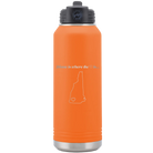Laser etched orange 32 oz vacuum insulated water bottle with 'New Hampshire Heart' design