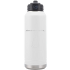 Laser etched white 32 oz vacuum insulated water bottle with 'New Hampshire Heart' design