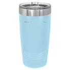 Laser etched light blue 20 oz vacuum insulated tumbler with 'Nevada Heart' design