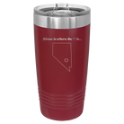 Laser etched maroon 20 oz vacuum insulated tumbler with 'Nevada Heart' design