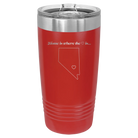 Laser etched red 20 oz vacuum insulated tumbler with 'Nevada Heart' design