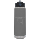 Laser etched dark gray 20 oz vacuum insulated water bottle with 'Nevada Heart' design