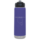 Laser etched purple 20 oz vacuum insulated water bottle with 'Nevada Heart' design