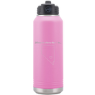 Laser etched light purple 32 oz vacuum insulated water bottle with 'Nevada Heart' design