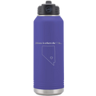 Laser etched purple 32 oz vacuum insulated water bottle with 'Nevada Heart' design