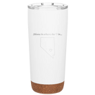 Laser etched white 20 oz vacuum insulated tumbler with 'Nevada Heart' design