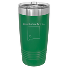 Laser etched green 20 oz vacuum insulated tumbler with 'New Mexico Heart' design