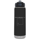 Laser etched black 20 oz vacuum insulated water bottle with 'New Mexico Heart' design