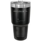 Laser etched black 30 oz vacuum insulated tumbler with 'New Mexico Heart' design