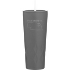 Laser etched slate 20 oz vacuum insulated tumbler with 'Nebraska Heart' design