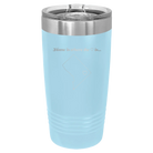 Laser etched light blue 20 oz vacuum insulated tumbler with 'Washington DC Heart' design