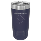 Laser etched navy 20 oz vacuum insulated tumbler with 'Washington DC Heart' design