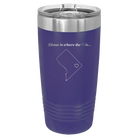 Laser etched purple 20 oz vacuum insulated tumbler with 'Washington DC Heart' design