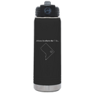 Laser etched black 20 oz vacuum insulated water bottle with 'Washington DC Heart' design