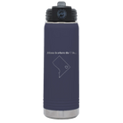 Laser etched navy 20 oz vacuum insulated water bottle with 'Washington DC Heart' design