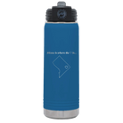 Laser etched royal blue 20 oz vacuum insulated water bottle with 'Washington DC Heart' design