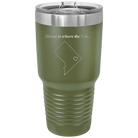 Laser etched olive green 30 oz vacuum insulated tumbler with 'Washington DC Heart' design