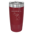 Laser etched maroon 20 oz vacuum insulated tumbler with 'Michigan Heart' design