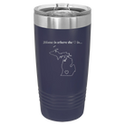 Laser etched navy 20 oz vacuum insulated tumbler with 'Michigan Heart' design