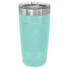 Laser etched teal 20 oz vacuum insulated tumbler with 'Michigan Heart' design