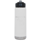 Laser etched white 20 oz vacuum insulated water bottle with 'Michigan Heart' design