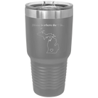 Laser etched dark gray 30 oz vacuum insulated tumbler with 'Michigan Heart' design