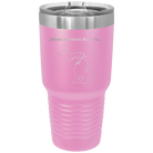 Laser etched light purple 30 oz vacuum insulated tumbler with 'Michigan Heart' design
