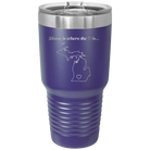 Laser etched purple 30 oz vacuum insulated tumbler with 'Michigan Heart' design