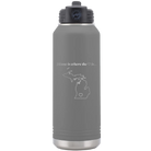 Laser etched dark gray 32 oz vacuum insulated water bottle with 'Michigan Heart' design