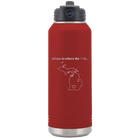 Laser etched maroon 32 oz vacuum insulated water bottle with 'Michigan Heart' design