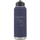 Laser etched navy 32 oz vacuum insulated water bottle with 'Michigan Heart' design