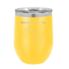 Laser etched yellow 12 oz vacuum insulated wine cup with 'Michigan Heart' design