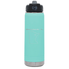 Laser etched teal 20 oz vacuum insulated water bottle with 'Minnesota Heart' design