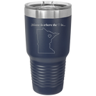 Laser etched navy 30 oz vacuum insulated tumbler with 'Minnesota Heart' design