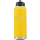 Laser etched yellow 32 oz vacuum insulated water bottle with 'Minnesota Heart' design