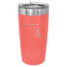 Laser etched coral 20 oz vacuum insulated tumbler with 'Maryland Heart' design