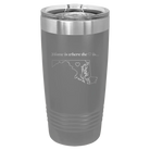Laser etched dark gray 20 oz vacuum insulated tumbler with 'Maryland Heart' design