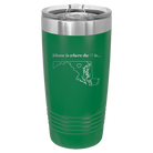 Laser etched green 20 oz vacuum insulated tumbler with 'Maryland Heart' design