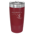Laser etched maroon 20 oz vacuum insulated tumbler with 'Maryland Heart' design